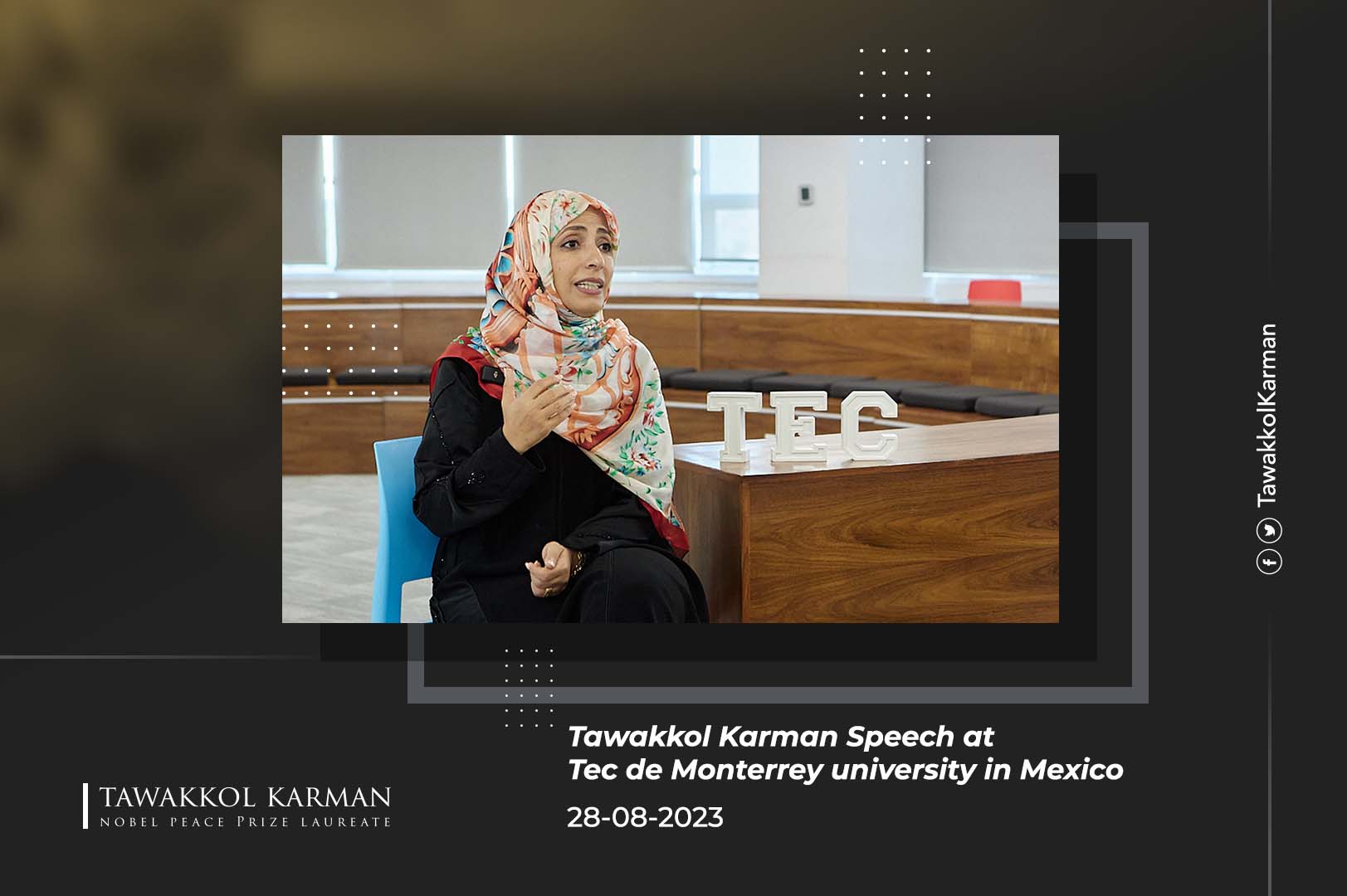 Tawakkol Karman Speech at Tec de Monterrey university in Mexico